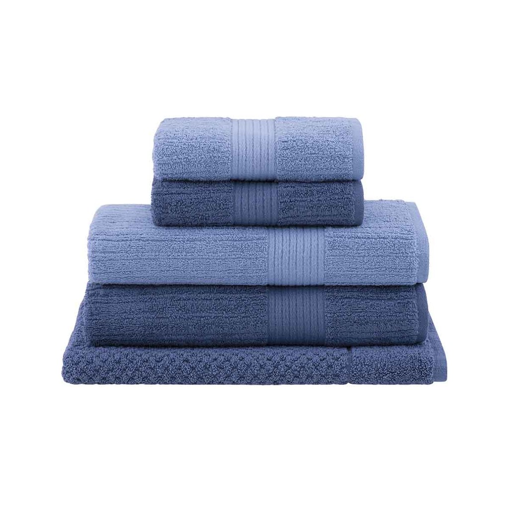 Jogo Toalha Gigante Fio Penteado 5 Peças Azul Buddemeyer