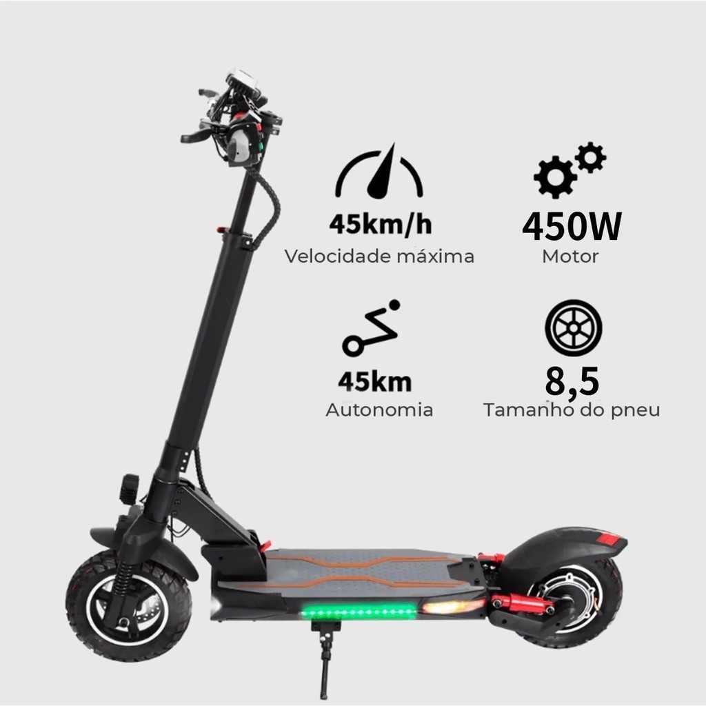 Patinete Scooter Elétrico Off Road 450W 120KG Adulto