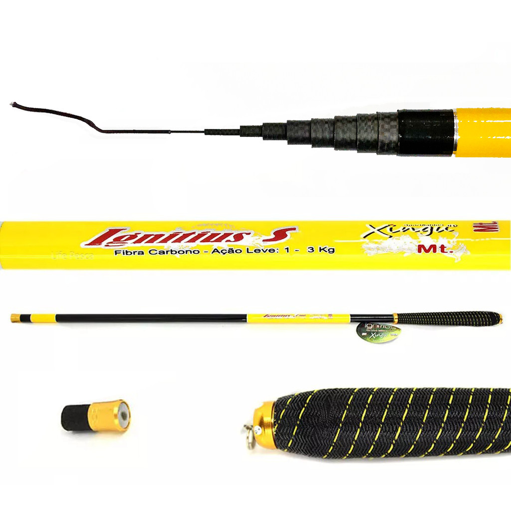 Vara Telescópica 100% Carbono 5,40m Gomo Curto - Ignitius / Promoção!!