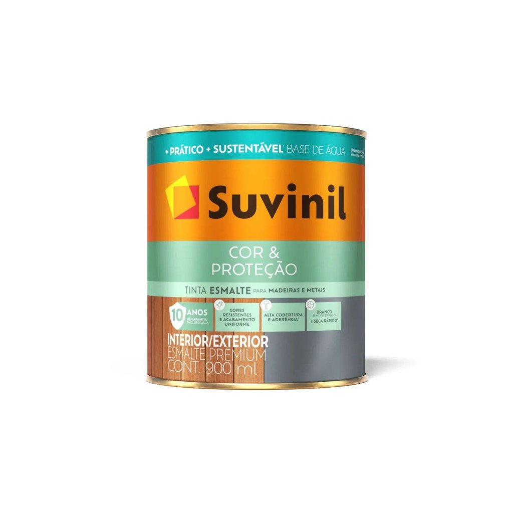 ESMALTE SUVINIL BASE ÁGUA ACETINADO 900ML VÁRIAS CORES - Home & Living