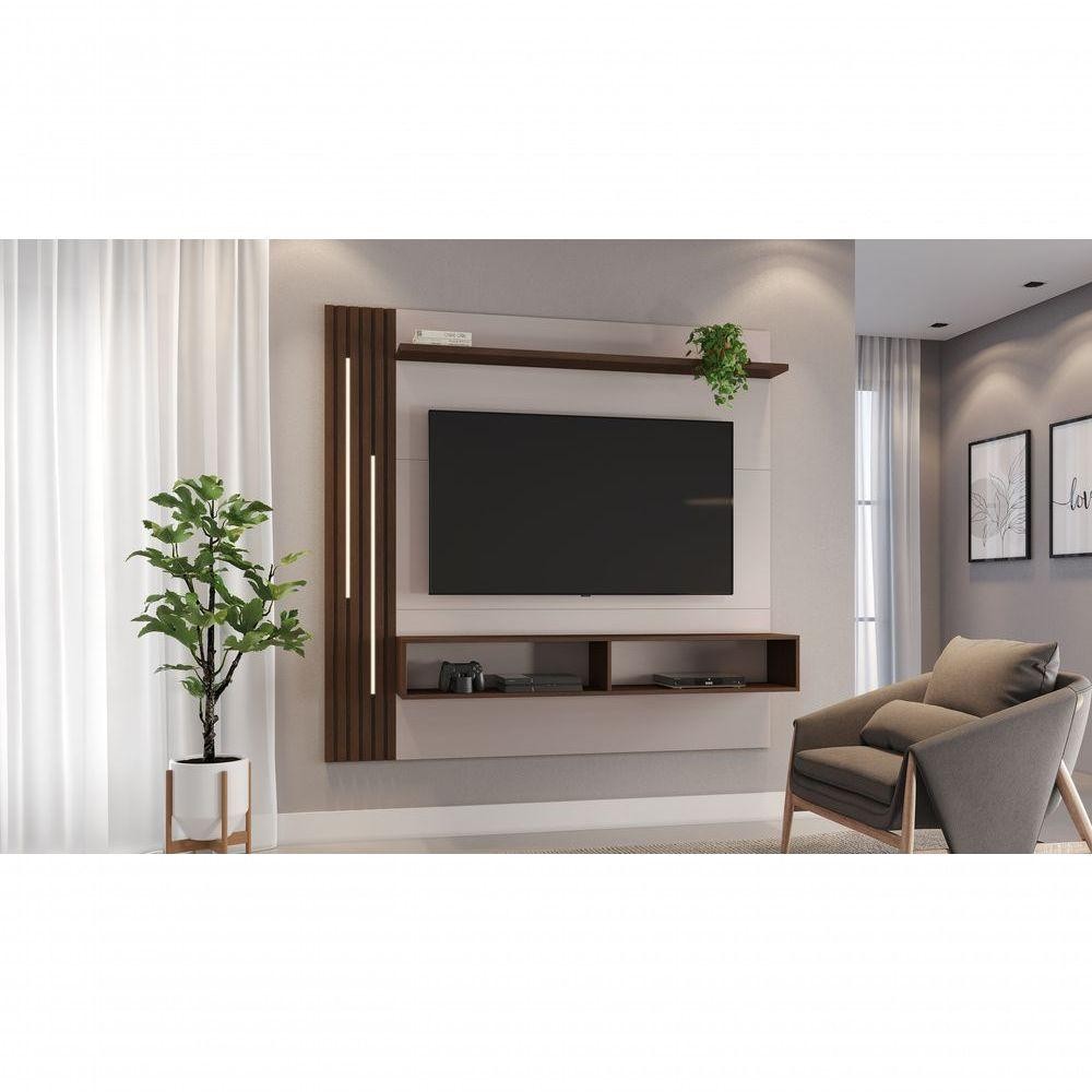 Painel Para Tv Até 65 Polegadas Agrado Candian - Jcm Movelaria Off White-café - Home & Living