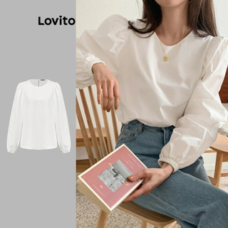 Lovito Blusa básica elegante e simples para mulheres L108ED051 em Oferta na Shopee