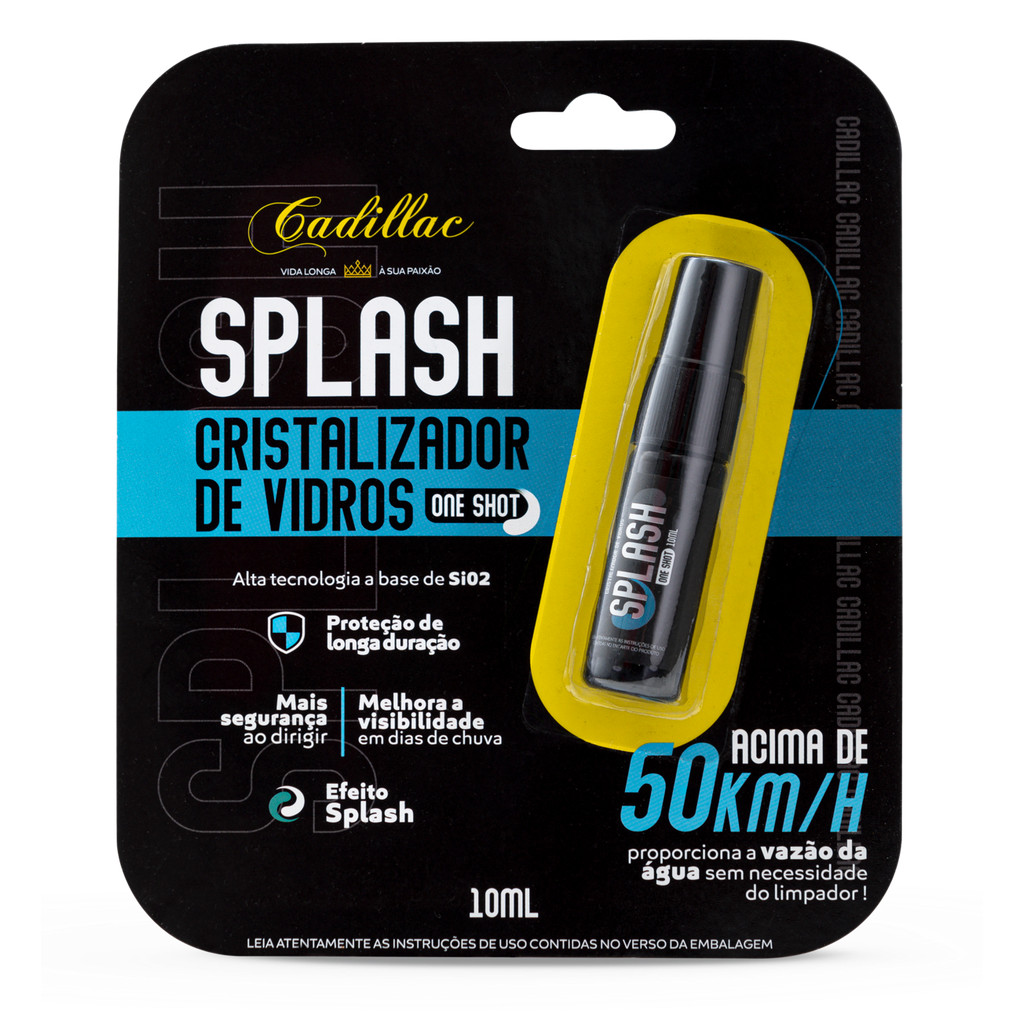 Splash Cristalizador De Vidros Repele Água 10ml Cadillac