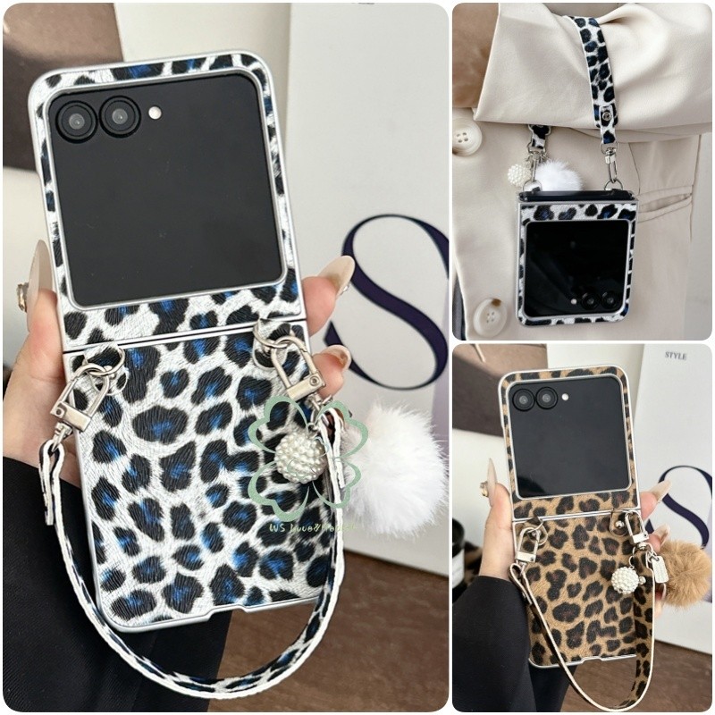 Moda Leopardo Impressão Capa De Couro Motorola Razr 50/50 Ultra Embalagem Com Pu