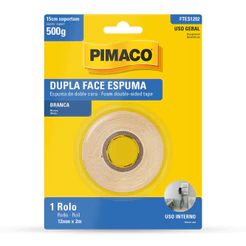 Fita dupla face espuma 12mmX2m Pimaco