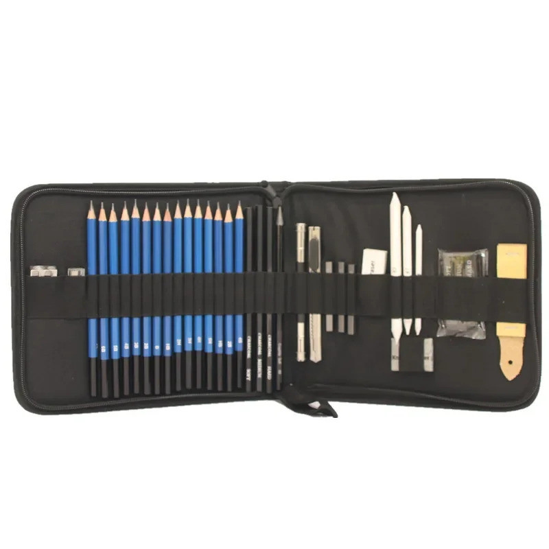 Imagem Conjunto de Pintura de Arte Profissional com 35 Peças, Suprimentos para Esboço e Desenho, Kit Completo de Ferramentas de