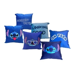 Almofada Colecionável Stitch Disney Fibra Veludo 25x25cm Zona Criativa