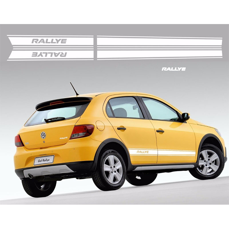 Kit Adesivos Faixas Laterais Branco Gol Rallye G5 2011 em Oferta na Shopee
