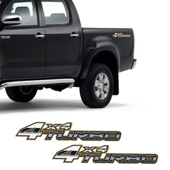 Par de Adesivos Hilux 2005/2008 4x4 Turbo Dourado