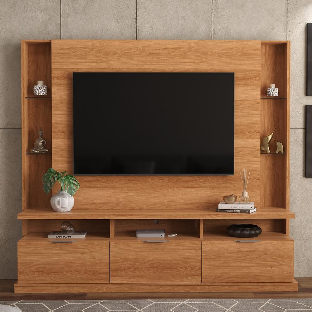 Home Estante Rack Bilbao 207cm Lukaliam Móveis para TV até 70” com 3 Portas