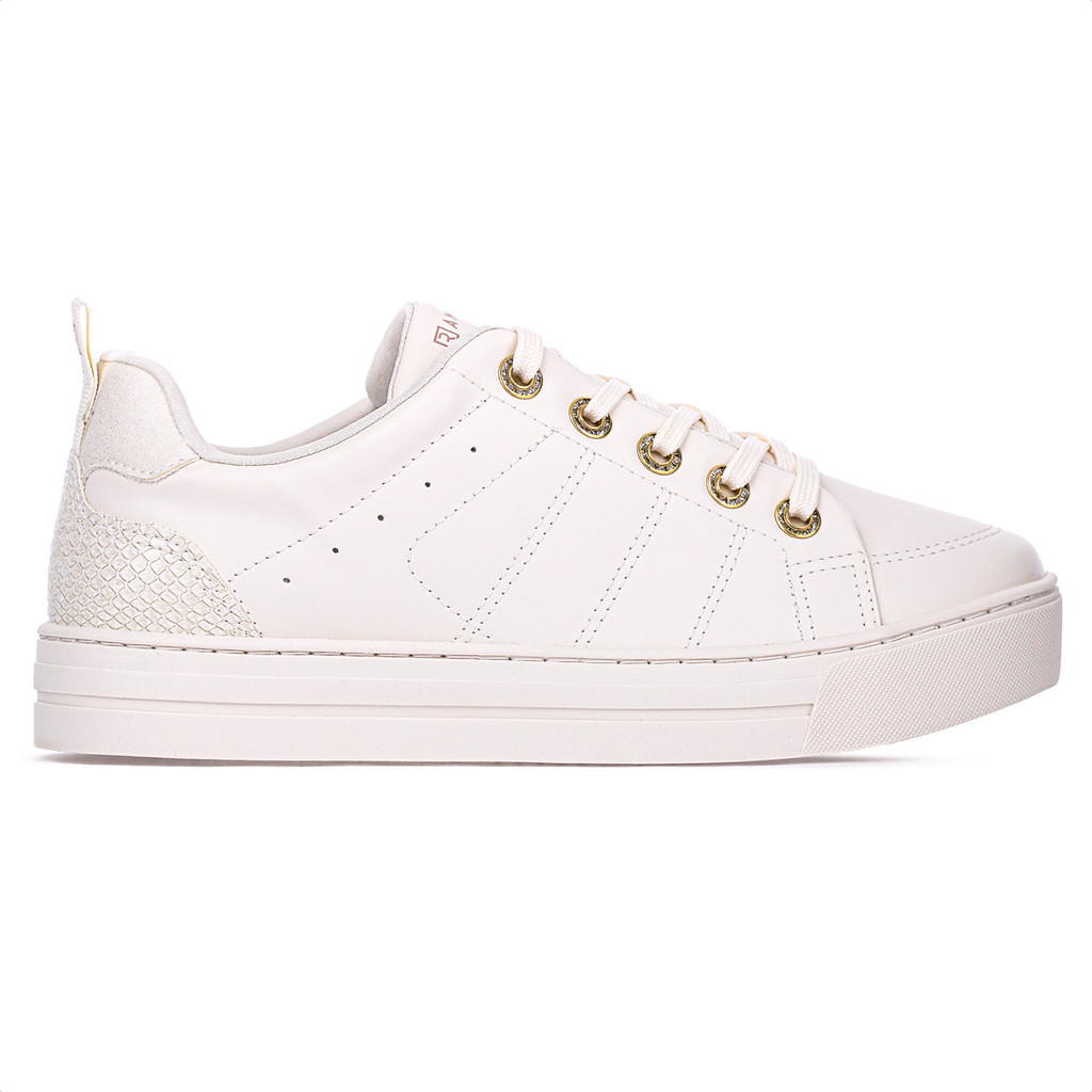 Tênis Ramarim Reptil Camurça Off White - Feminino em Oferta na Shopee