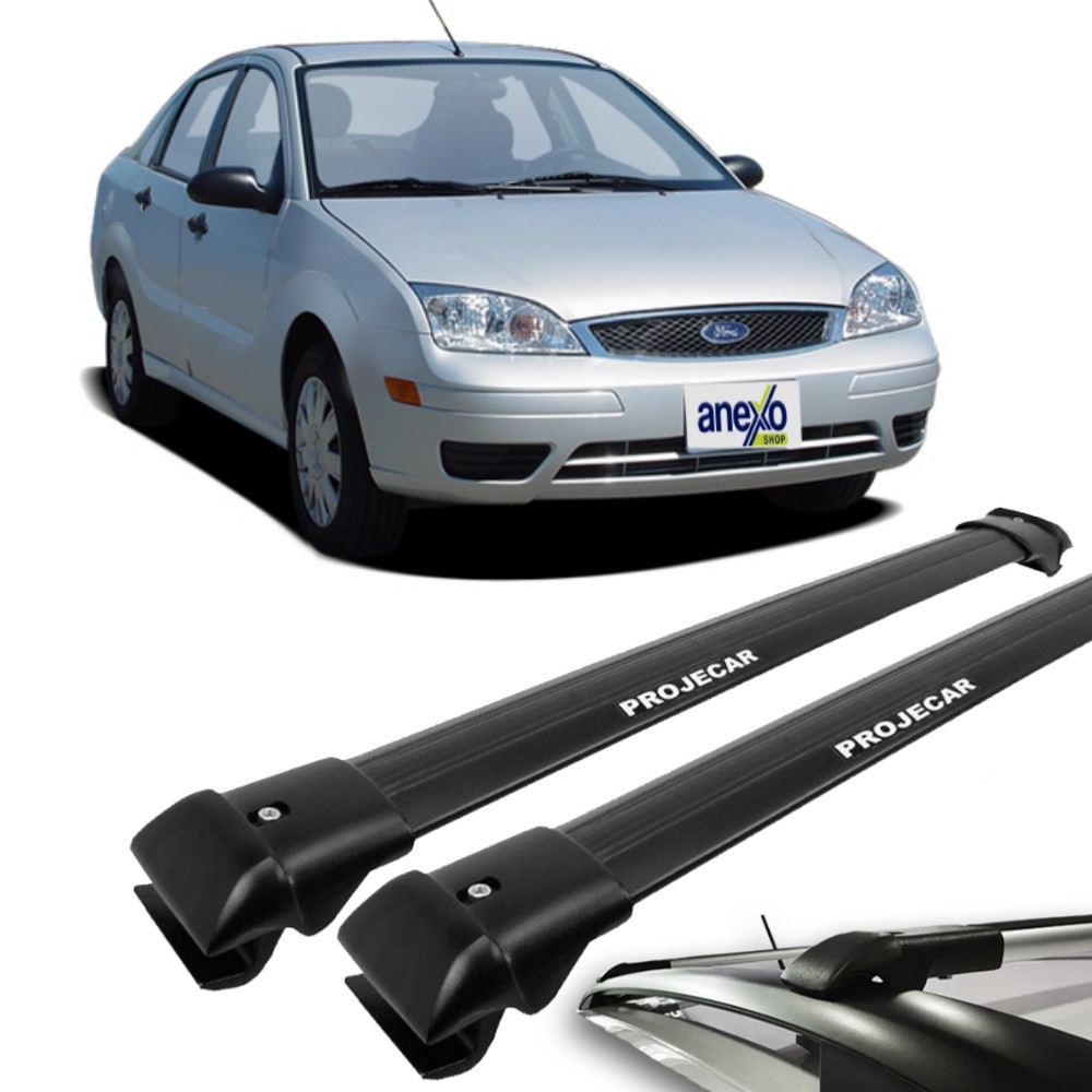 Rack de Teto Mondeo 1993 a 2006 Projecar TS-2005 Travessa Longarina Slim Preta Par