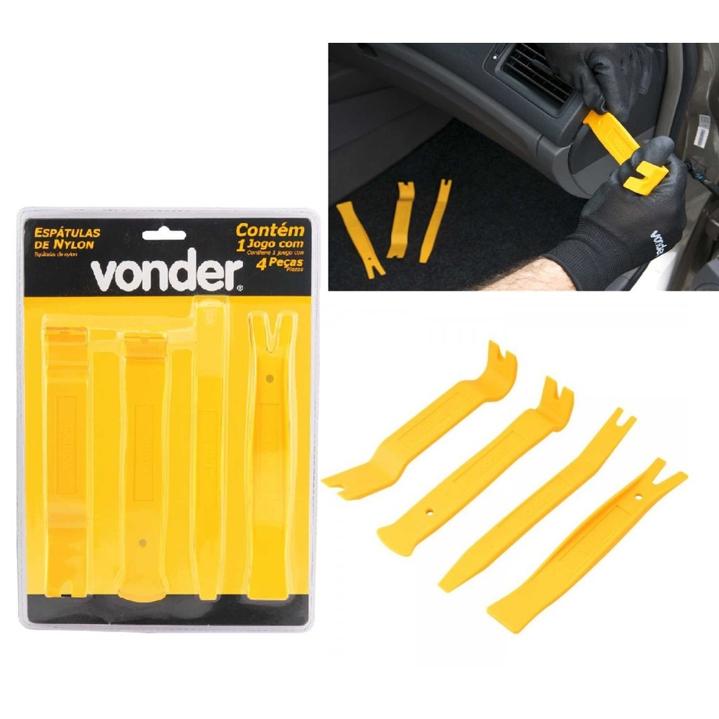 Espátulas P/ Desmontagem Interior De Carro C/4 Peças Vonder