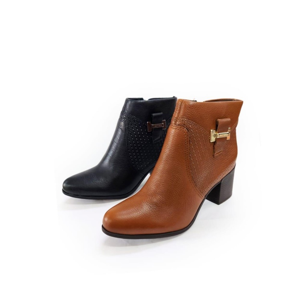 Bottero Bota Cano Curto em Couro Salto 6 cm Ref. 346902