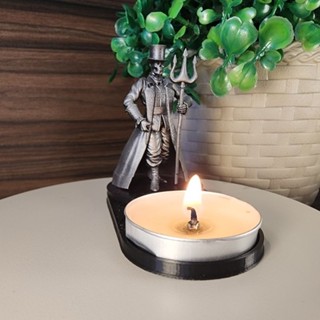 Exu Caveira Super Detalhado Resina 5cm + Kit de Altar, 2 Velas e Adaptador Para Incensos em Oferta na Shopee