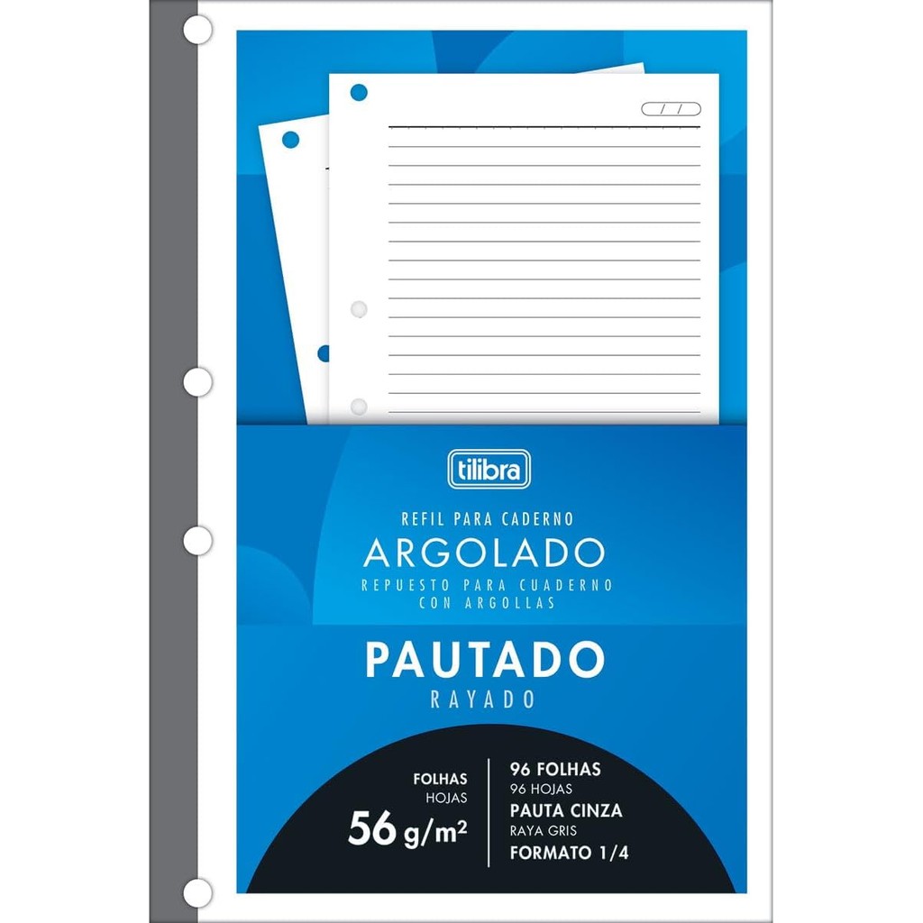 Refil para Caderno Argolado 1/4 96 Folhas A5 Pautado Tilibra Tiliflex 14x21cm em Oferta na Shopee