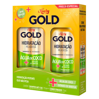Kit Shampoo + Condicionador Niely Gold Água De Coco em Oferta na Shopee