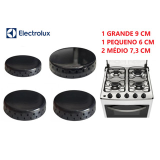 JOGO FOGÃO ELECTROLUX CHEF ESPALHADOR TAMPA 50SBC / 52SM / 52SB / - 4 BOCAS CHEFF COMPATIVEL ENVIO IMEDIATO