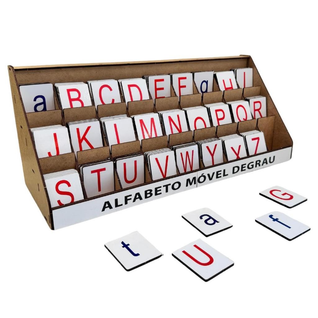 Alfabeto Móvel Degrau Em Mdf 130 Letras Coloridas Envio Imediato envio rapido