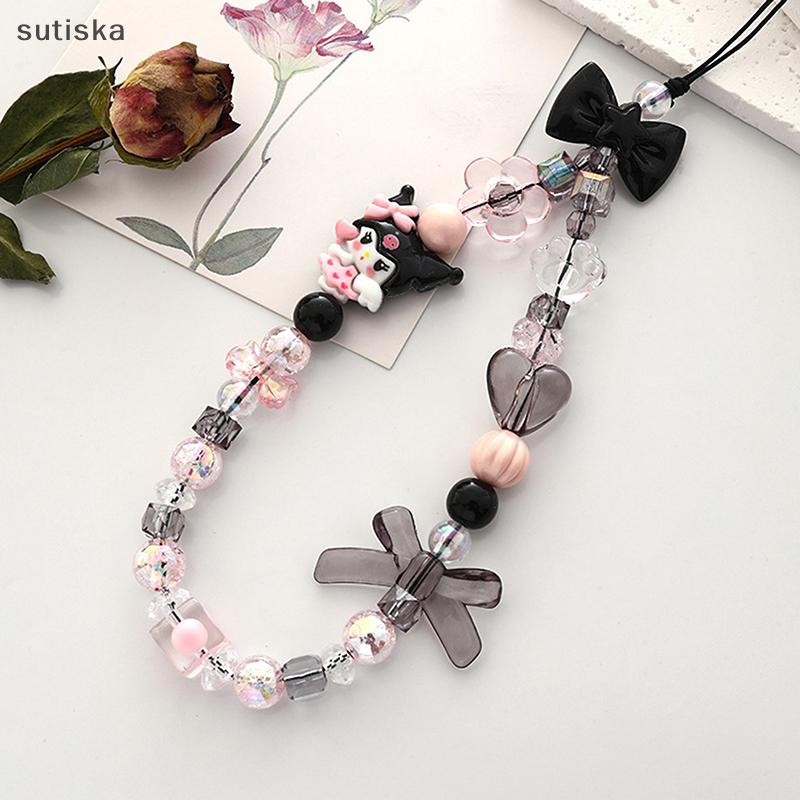 sutiska Frisado Telefone Corrente Cinta Cordão Pingente Doce Menina Anti-Perdido Pulseira Saco Decoração BR