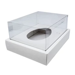 Caixa Ovo de Colher - Meio Ovo de 250g - 20cm x 15,5cm x 10cm - Branco - 20 unidades - Assk - Rizzo