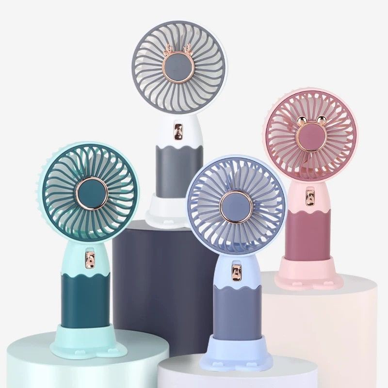 Mini Ventilador Elétrico Recarregavel Portátil USB De Carregamento Suporte de Celular 2 em 1 em Oferta na Shopee