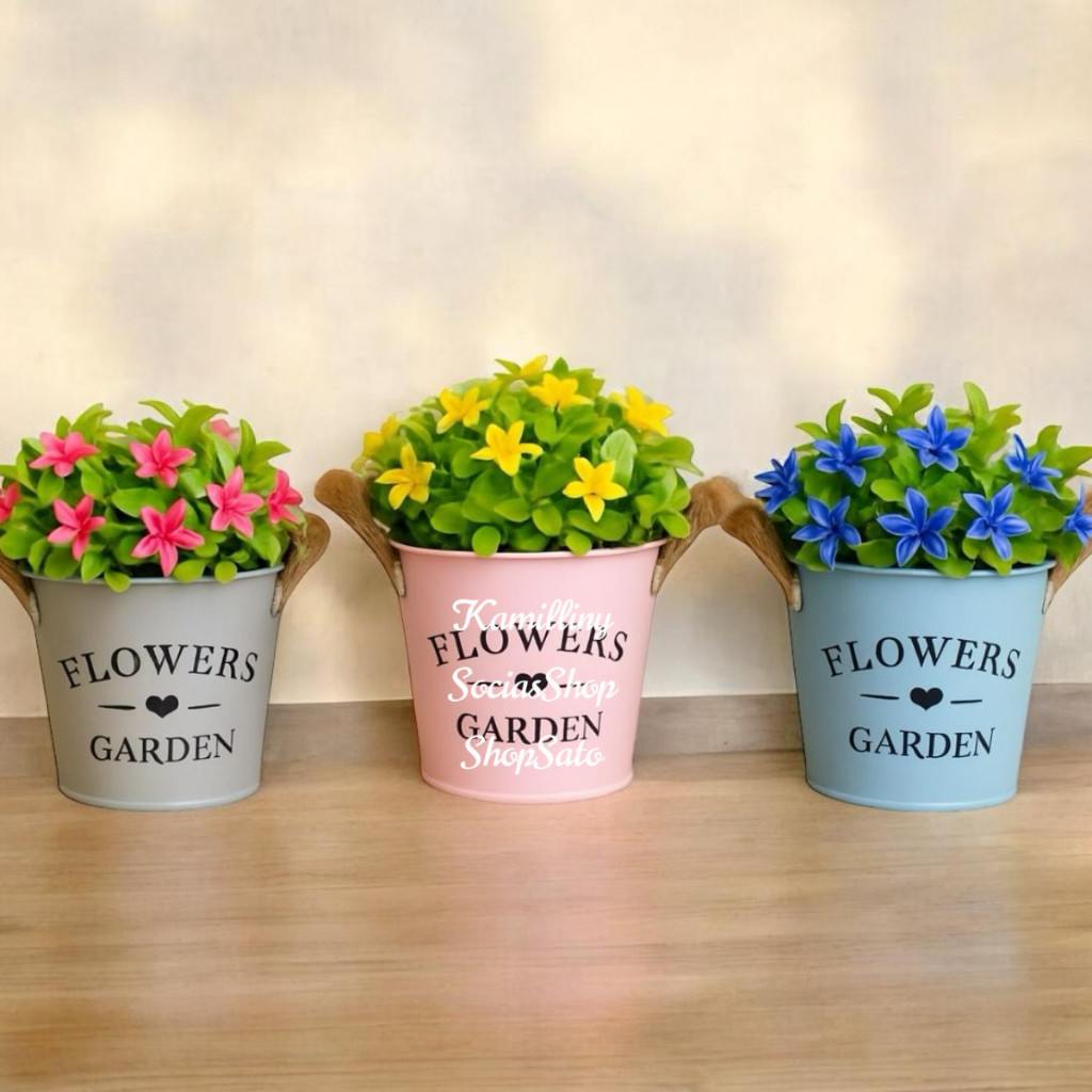 Vaso Color De Metal Garden Cachepot Com Alça Corda De Sisal Para Plantas e Flores Decorar