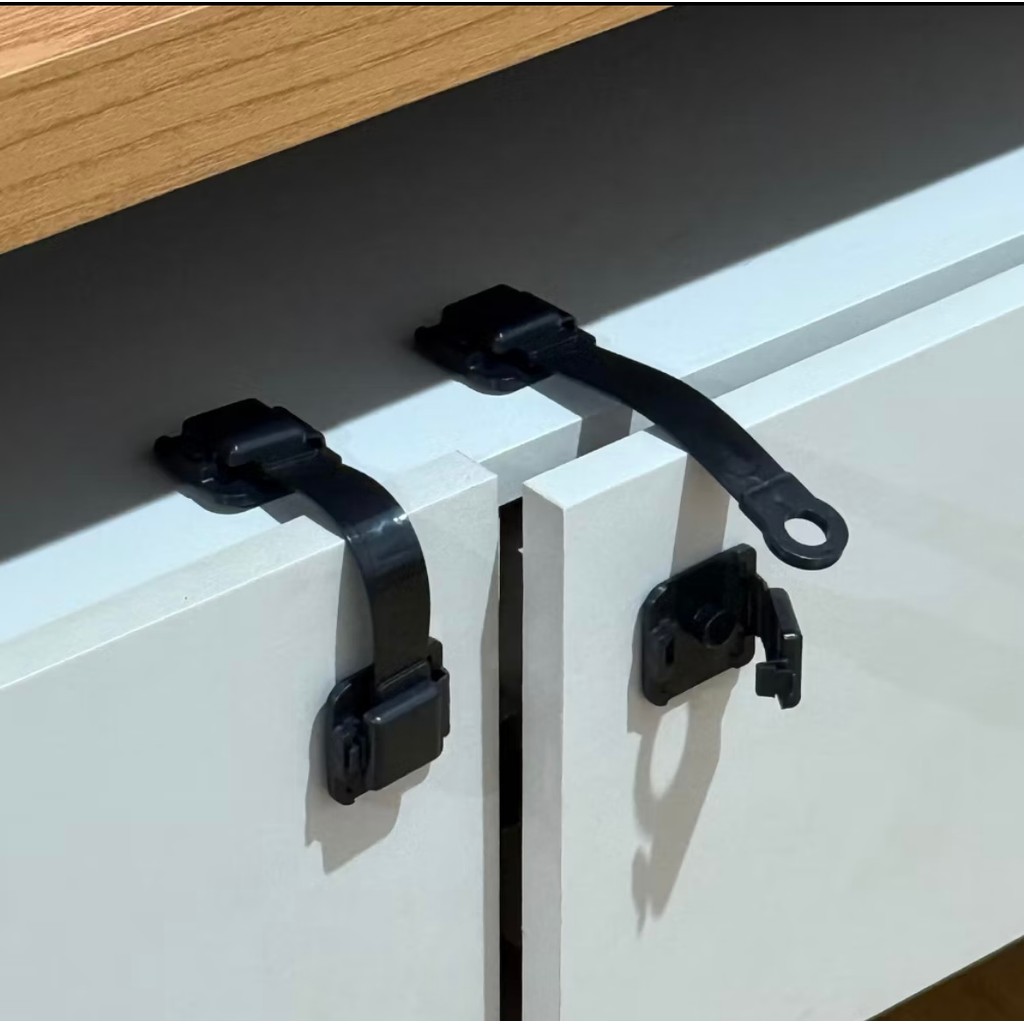 4 Travas Porta Gaveta Geladeira Preto Segurança Bebê - Fita 3M