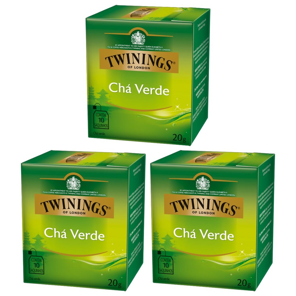 Chá Twinings Verde Kit 3 Caixas 10 Un 30 Sachês