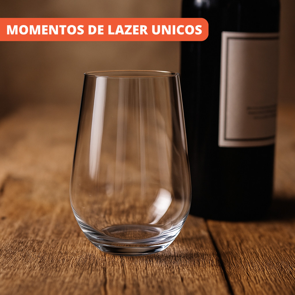 Jogo de 6 Copos de Vidro Dubai 355ml Drinks Sucos Refrigerantes Mesa posta
