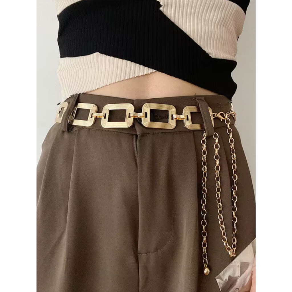 cinto de corrente oca simples e versátil de moda feminina importado tendência
