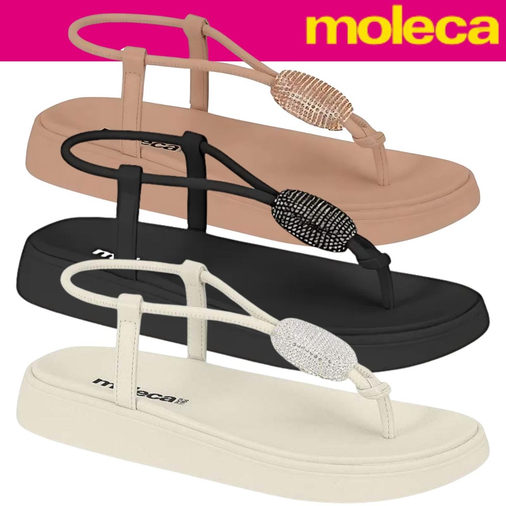 Sandália Papete Feminina Rasteira Moleca Flatform em Oferta na Shopee