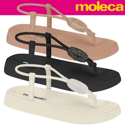 Sandália Papete Feminina Rasteira Moleca Flatform