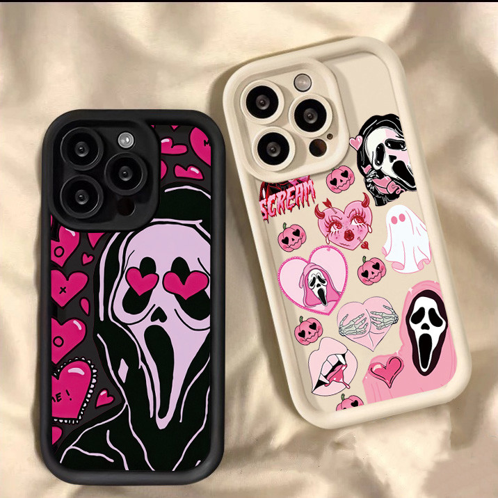 Capa Ghostface Fear Scream Para Samsung A16 A35 A55 A54 A34 A14 A25 A24 A05 A15 A05S A33 A53 A52 A52S A32 A23 A51 Rosa A