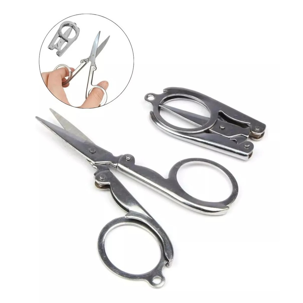 Mini Tesourinha Tesoura De Bolso Dobrável Para Viagem Chaveiro Pequenos Artesanatos