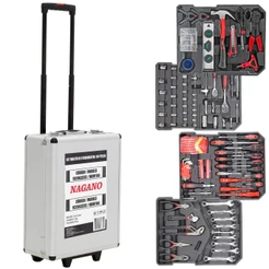 Kit Maleta de Ferramentas 184 Peças Cromo Vanadium com Rodas