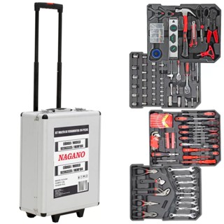 Kit Maleta de Ferramentas 184 Peças Cromo Vanadium com Rodas em Oferta na Shopee