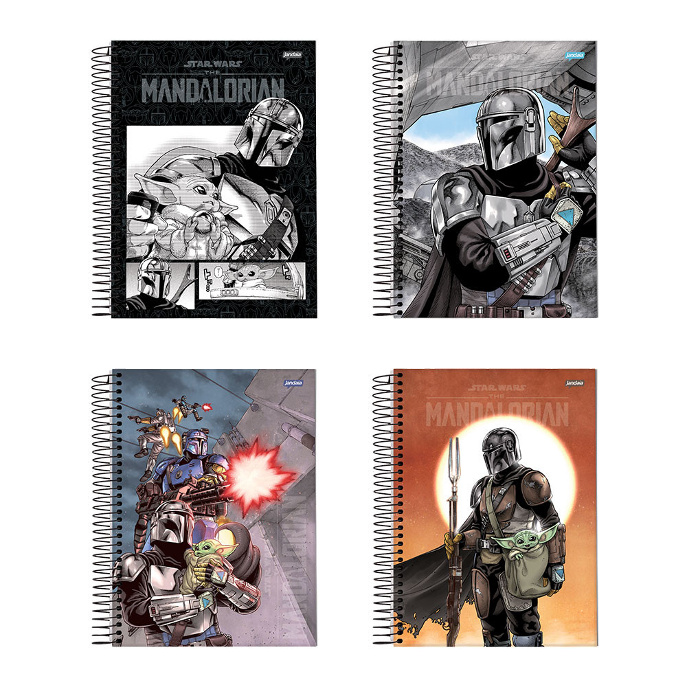 Caderno espiral capa dura universitário 1x1 80 folhas Star Wars Jandaia em Oferta na Shopee
