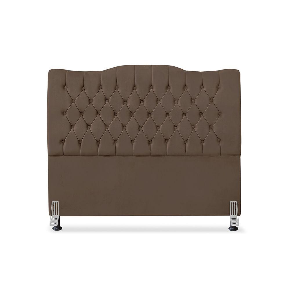 Cabeceira De Cama Box Casal 140cm Dunas - Veludo Marrom - Home & Living