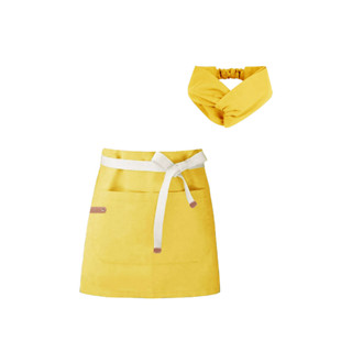 Avental Cintura e Faixa Turbante Amarelo Cafe Bar Artesanato em Oferta na Shopee