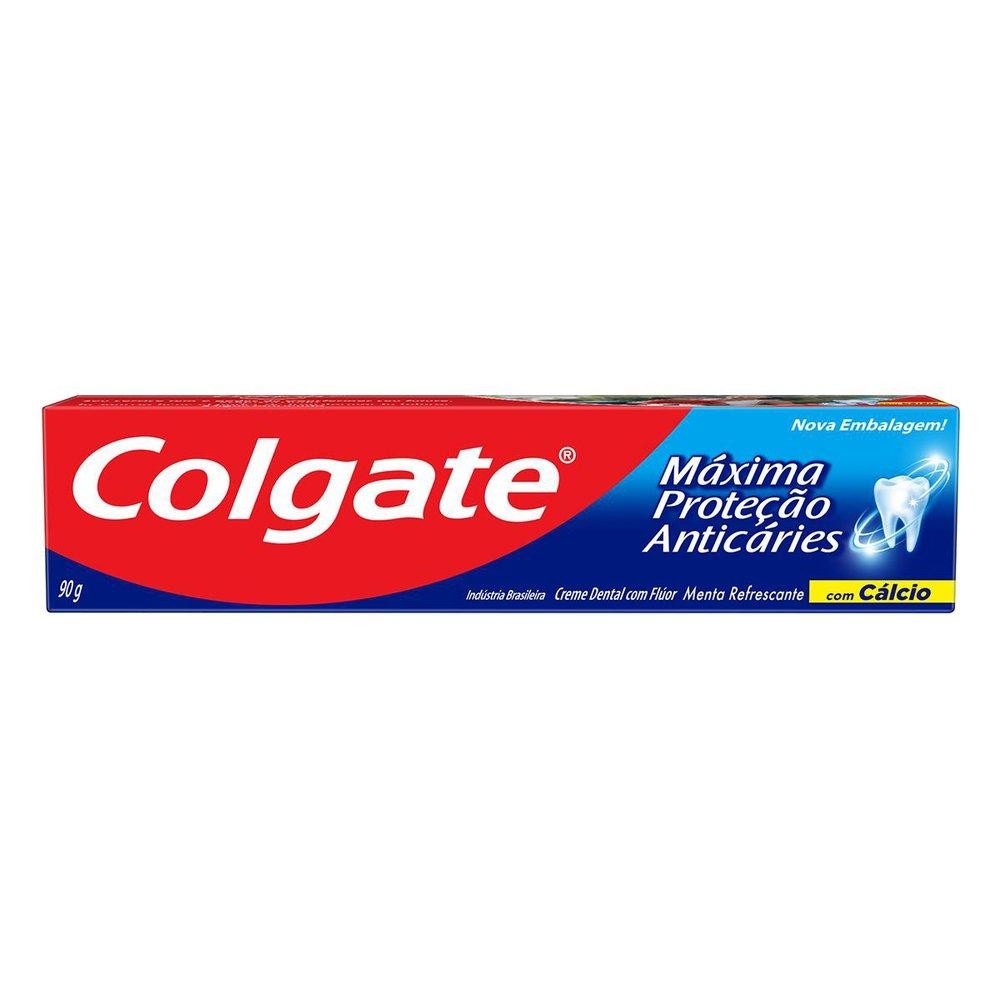 Creme Dental Colgate Máxima Proteção Anticáries 90g em Oferta na Shopee