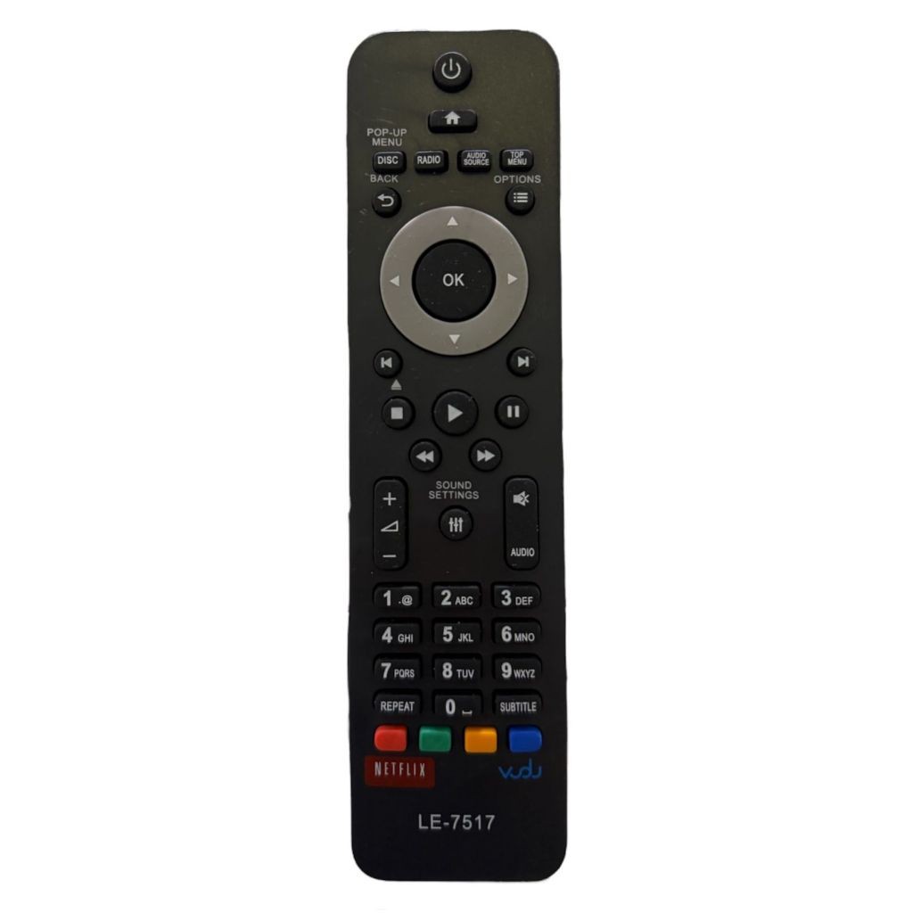 Controle Remoto Compatível com Home Theater Philips HTB3524 / HTS3541 / HTS3564 com Vudu e Netflix