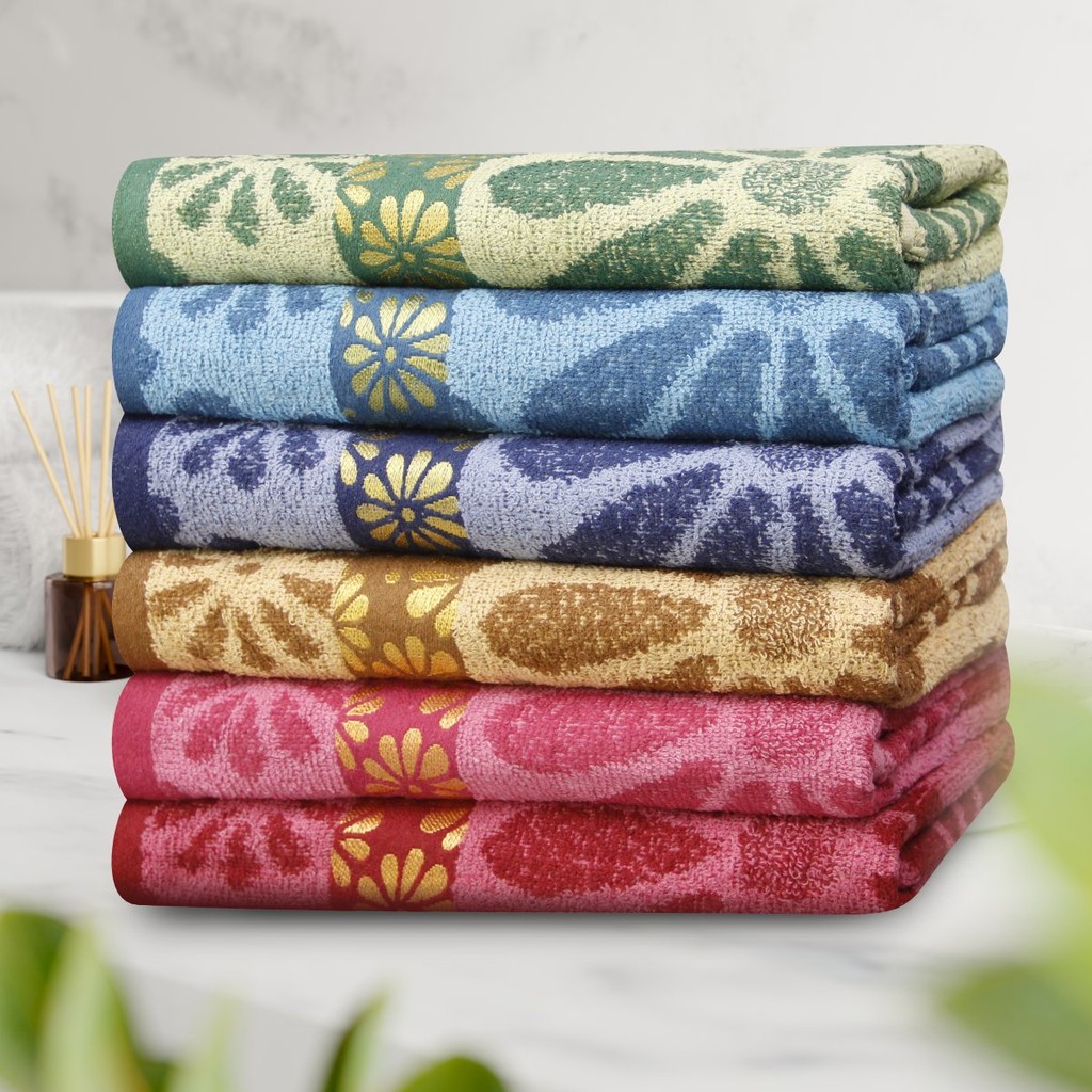 Kit Toalhas de Banho Grande Estampada 140x70cm Toque Macio Felpuda Qualidade Bordada Sortida