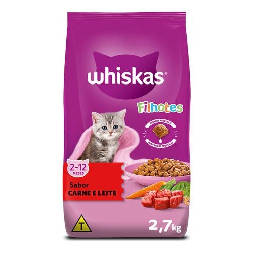 Ração Whiskas Carne E Leite Gatos Filhotes 2,7 kg em Oferta na Shopee