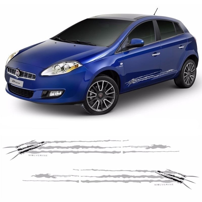 Faixa Lateral Fiat Bravo Wolverine 2014/ Adesivo Prata - Spare Parts and Accessories for Vehicles