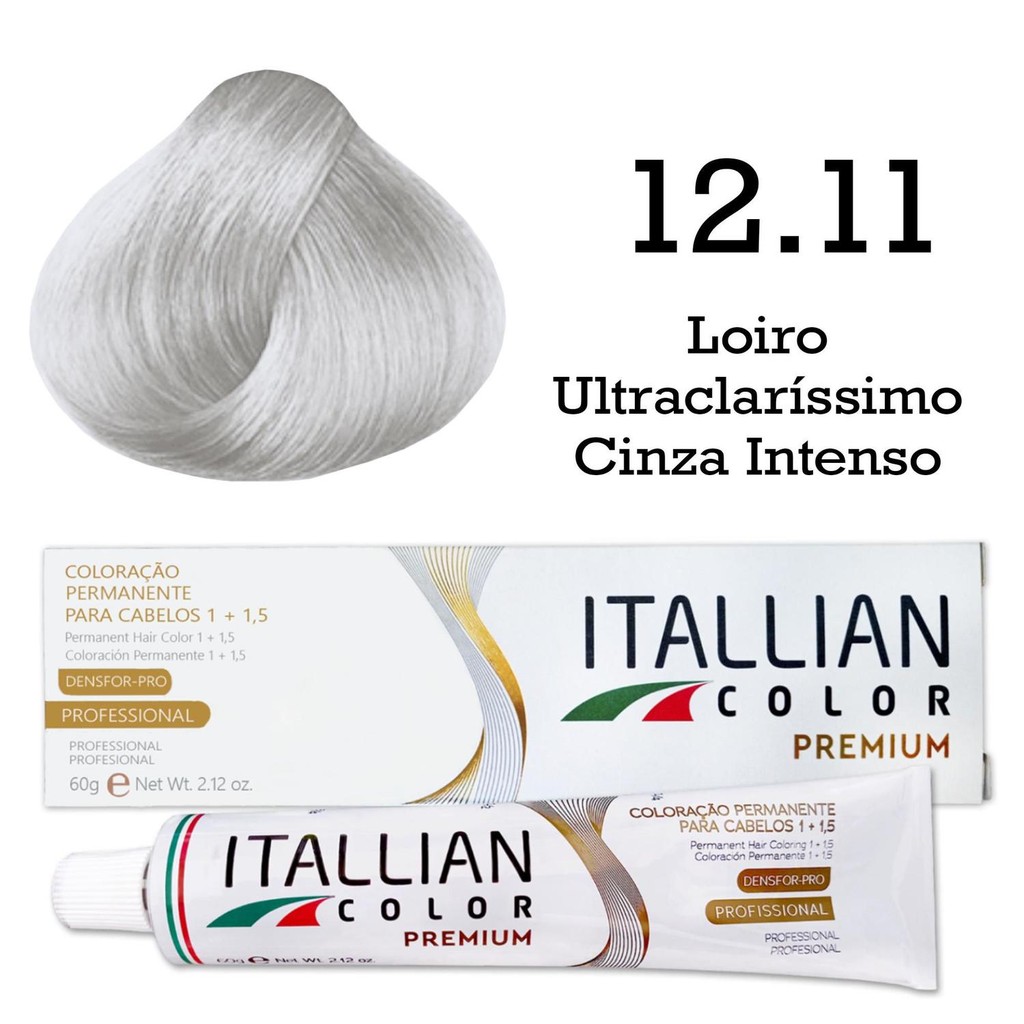 ITALLIAN COLOR 12.11 LOIRO ULTRACLARÍSSIMO CINZA INTENSO 60GR em Oferta na Shopee