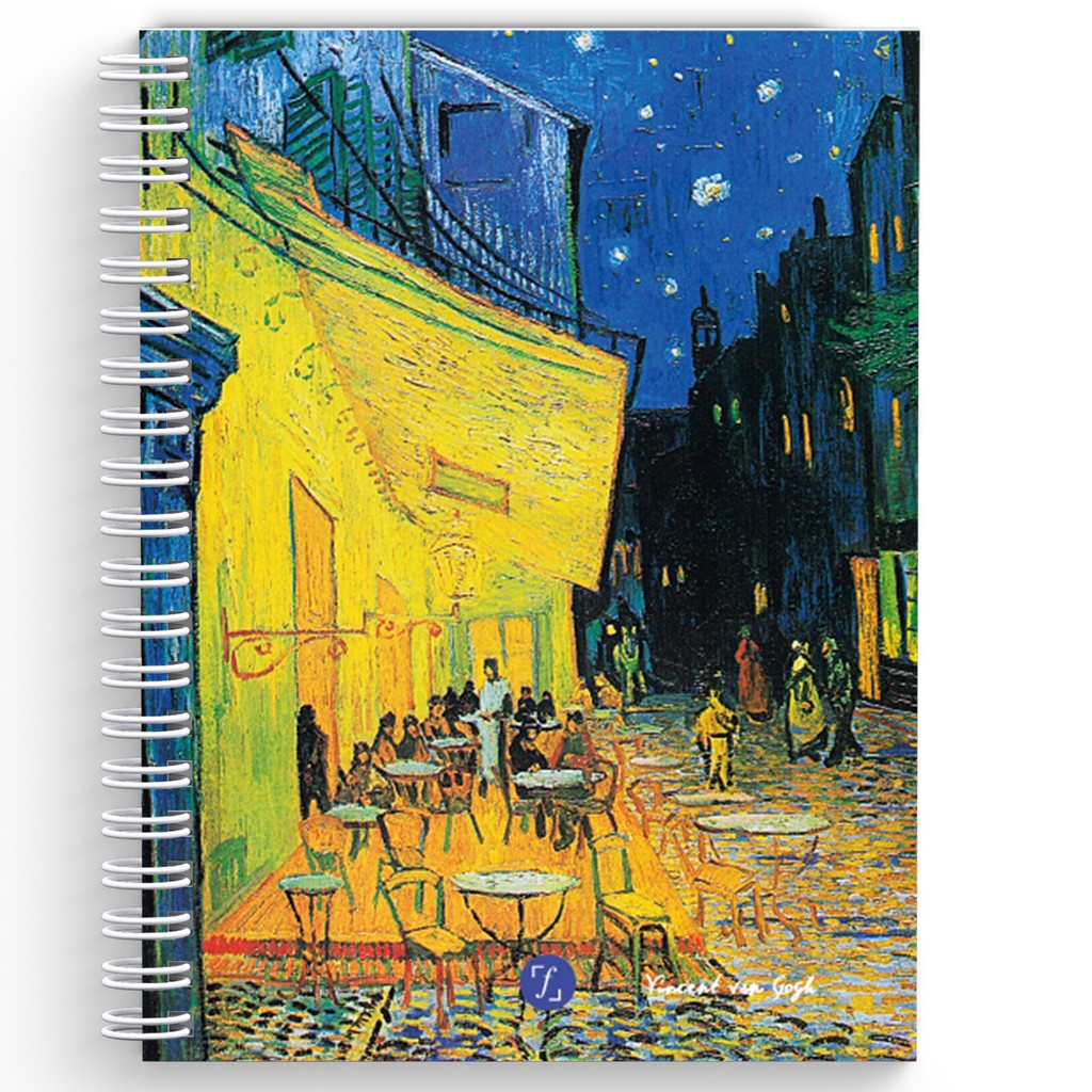 Caderno Pautado A5 Capa Dura 80 Folhas - Terraço do Café a Noite - Van Gogh