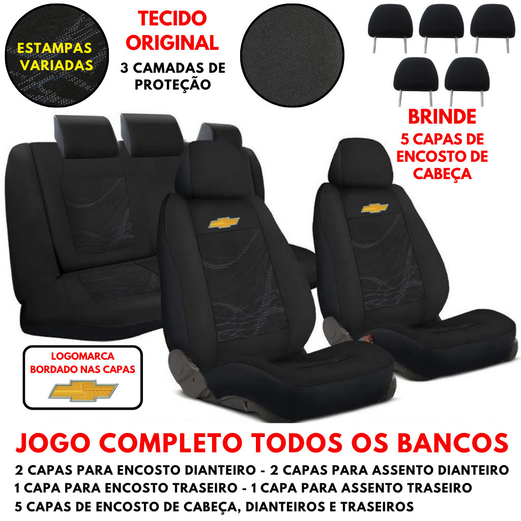 Capa De Proteção Banco Automotivo Em Tecido Original Carro Chevrolet Corsa Celta Onix Agile Prisma