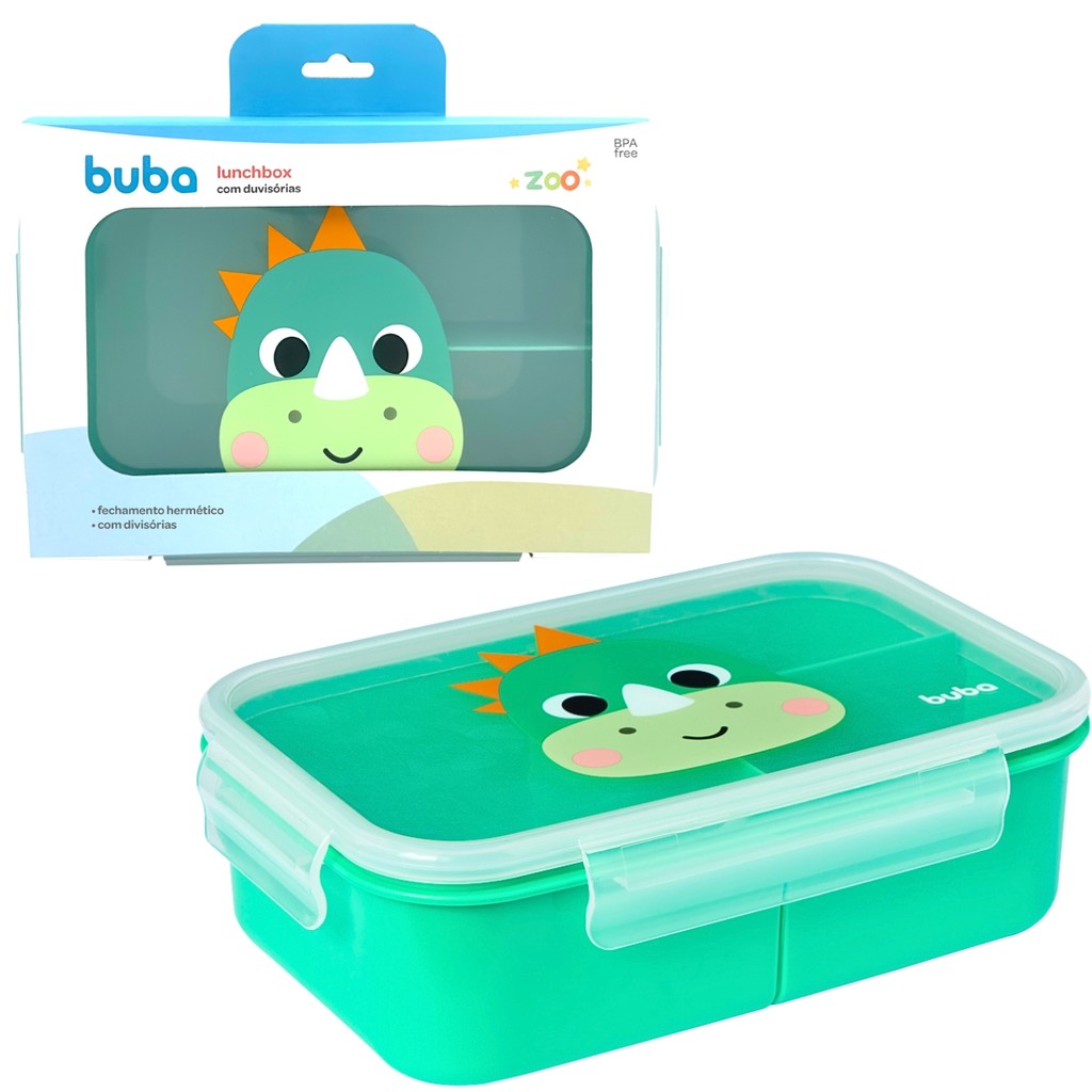 Lancheira Com Divisórias Zoo Dino Lunchbox- 19722 Buba
