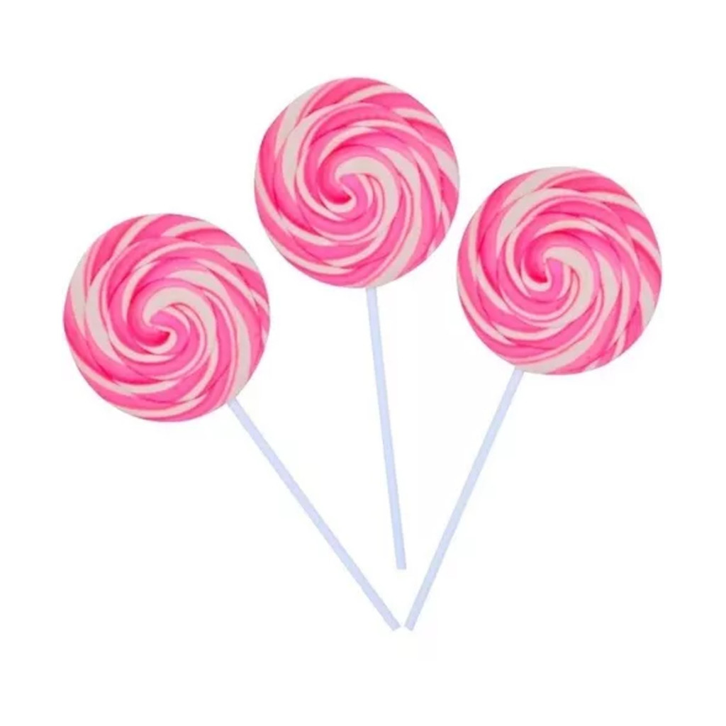 Pacote De Pirulito Mini Psicodélico Rosa Festa Aniversário C/50 Unidades